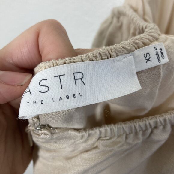 ASTR The Label Marise Jumpsuit Womens XS Beige Linen Blend Wide Leg Cut Out - Picture 12 of 16